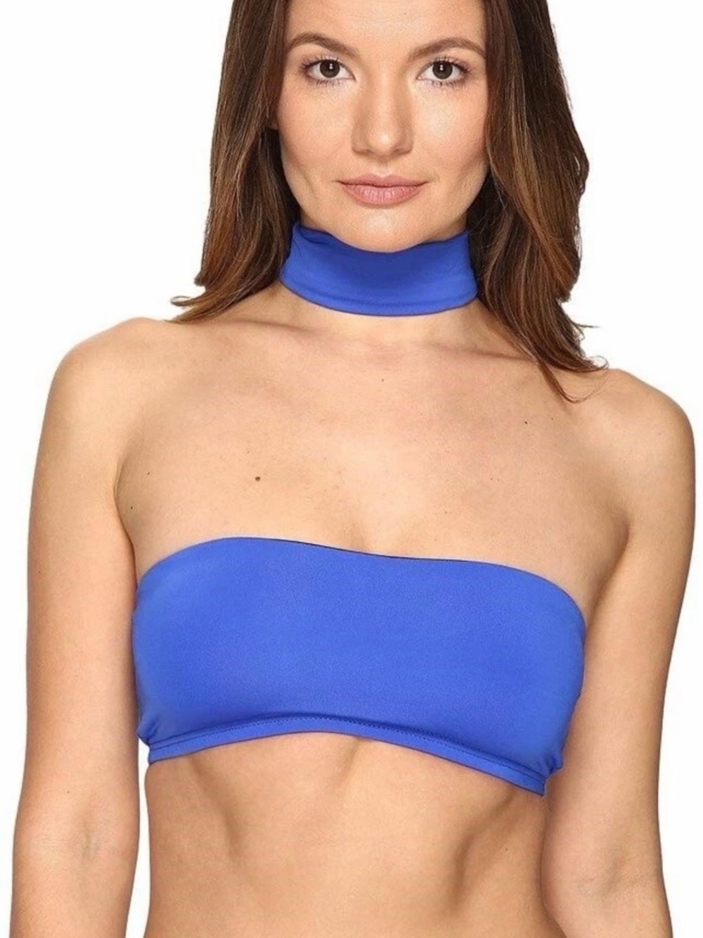 Onia Royal Blue Bandeau Bikini Top with Choker